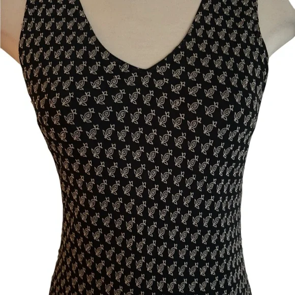 Chico's Design Black & White Beaded V‑Neck Maxi Dress size 1 - Picture 4 of 5